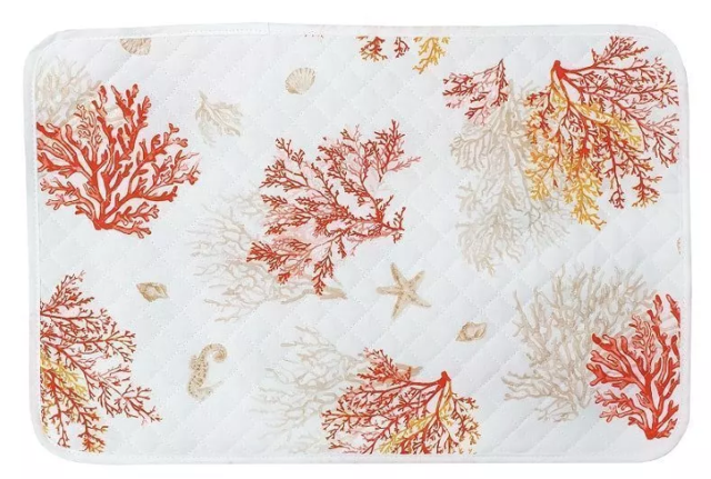 Provence quilted Placemat (Lagon. coral)